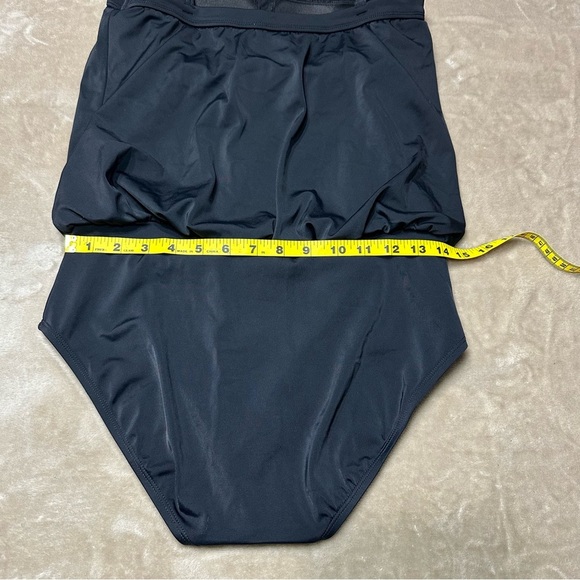 Jantzen Blousen Black One Piece Modest Swimsuit Adjustable Straps Size 8 - Picture 9 of 9